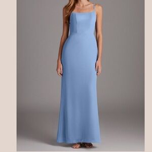 Azazie Tayla Maxi Dress in Steel Blue